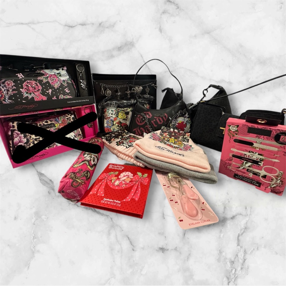 Ed Hardy Floral Accessory Collection in Pink and Black
